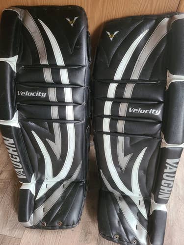 Black Used Senior 35" Vaughn Velocity V5 Goalie Leg Pads