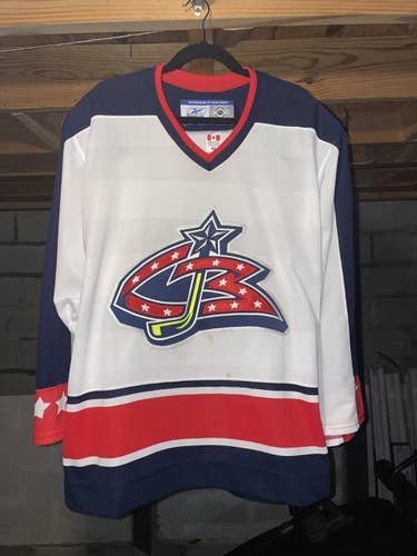 Columbus Blue Jackets Reebok Jersey Size 46 Authentic White Away