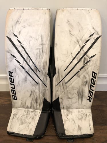 White Used Senior 35" Bauer VAPOR HYPERLITE PRO Goalie Leg Pads