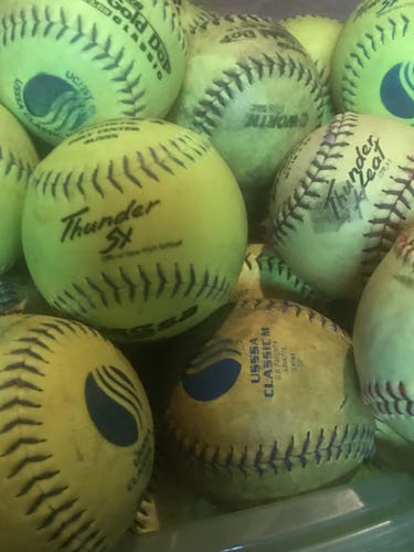 15 Assorted Softballs (Rawlings, Dudley, Wilson, Worth)