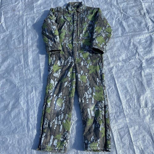 Vintage Winchester Trebark Leaf Camo Coverall Zip Hunting Suit Size Large RARE