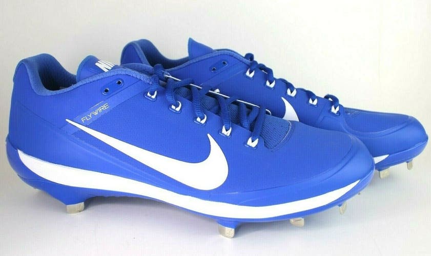 New Nike Air Clipper Low Metal Fly Wire Baseball Cleats Blue/White Size 13.5