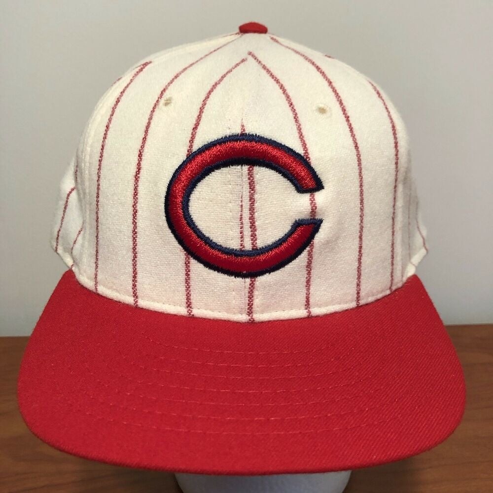 Cleveland Indians Hat Baseball Cap Fitted 7 1/2 MLB Vintage Retro Gray Wool  Men