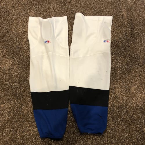 White Senior Used Large Socks Pro Stock