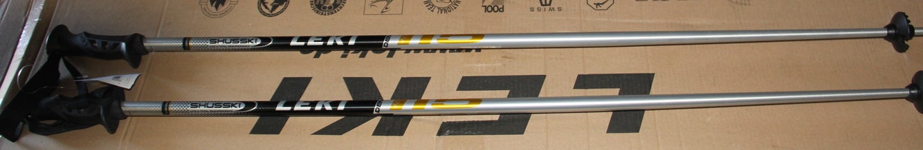 46" Downhill classic Skiing poles pair NEW NEW LEKI Ski Poles adult Alu 115cm 