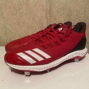 NEW Adidas Mens Sz 13 Icon Bounce Baseball Shoes Red Gray Low Top Cleats CG5242
