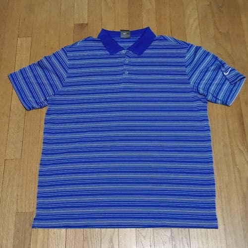 NIKE GOLF DRI-FIT POLO SHIRT MENS XL ROYAL BLUE/WHITE LIKE NEW!