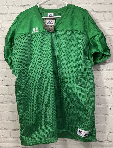 NEW Russell Athletics Mens 3XL Plain Football Jersey Green 100% Polyester