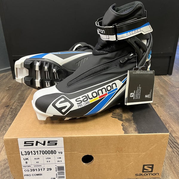 Size 8.5 (EUR 42) New Salomon Pro Combi Pilot Cross Country Ski Boots