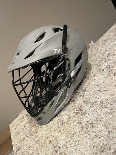 Matte gray lacrosse R helmet adjustable