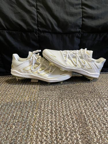 Adidas Adizero Afterburner 7 Metal Baseball Cleats White/Gold EG5631 Men’s 14.