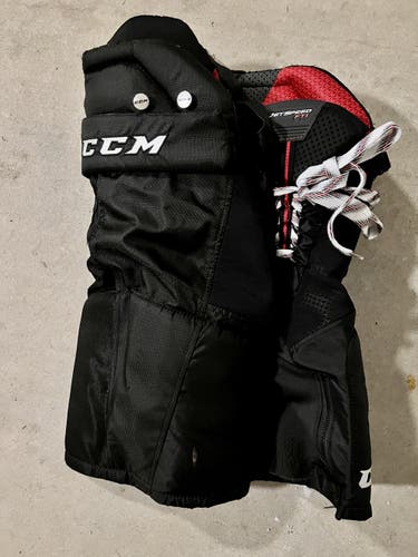 Black Junior Medium CCM JetSpeed FT1 Hockey Pants