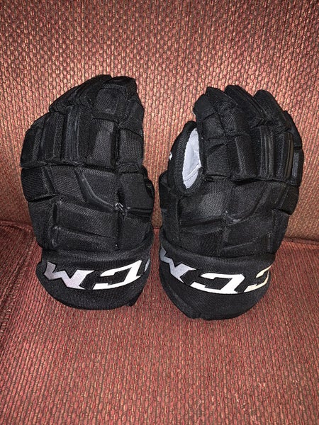 Black Used Senior CCM HGQL Gloves 14" Pro Stock