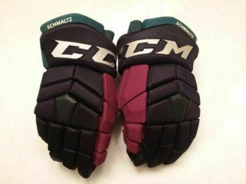 Arizona Coyotes Nick Schmaltz game-worn 3rd-style throwback CCM Pro gloves size 14 (2020-21 season)