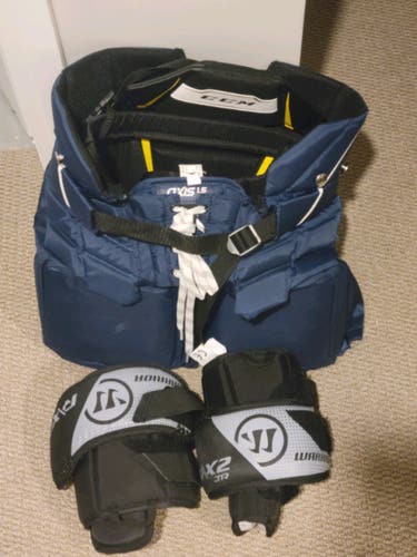 Blue Used Junior Large CCM Axis 1.5 Hockey Goalie Pants
