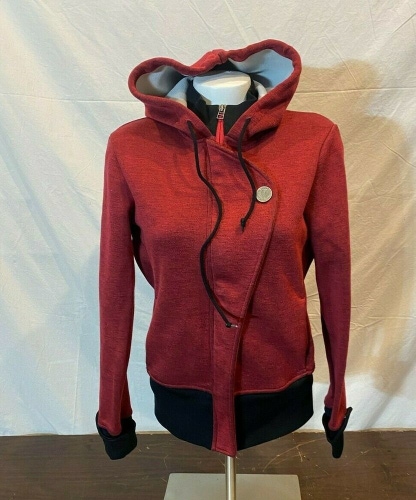 Pearl Izumi Select Red Wool Blend Asymmetric Front Hoodie Women's Medium