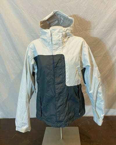 Burton Hooded Gray/White Waterproof Breathable Shell Snowboard Jacket Women's S