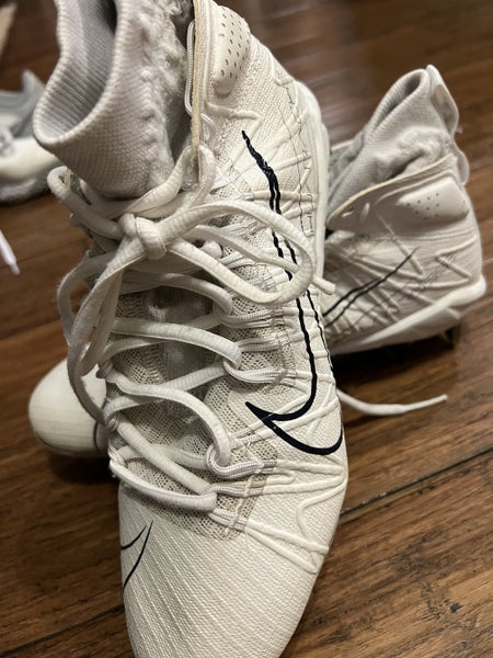 White Adult Used Unisex Size 7.5 (Women's 8.5) Molded Cleats Nike High Top