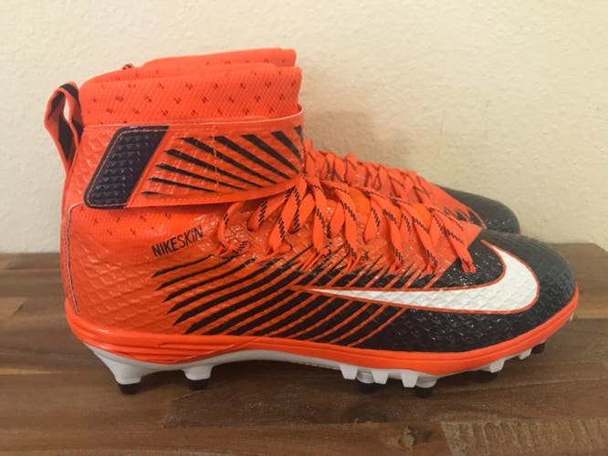 NEW NIKE LUNARBEAST ELITE FOOTBALL CLEATS ORANGE/NAVY 847588-410 Men Size 16