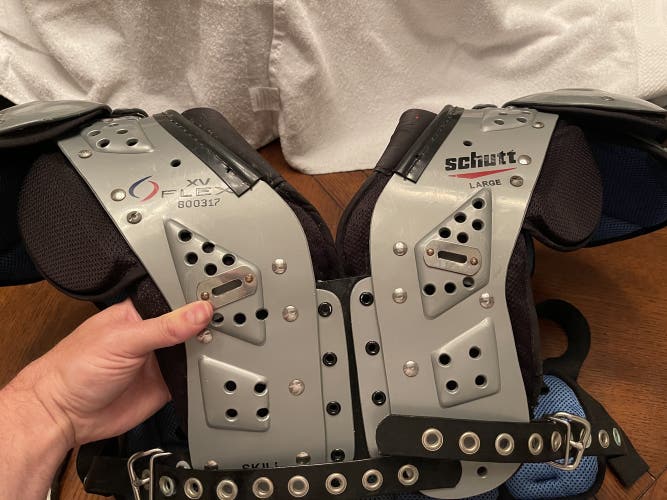 Used Large Schutt XV FLEX Shoulder Pads with back pad