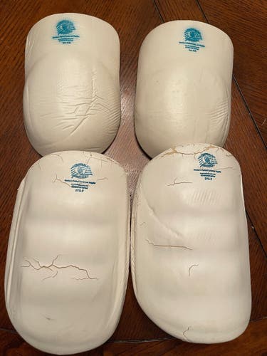 Old school football thigh and knee pads