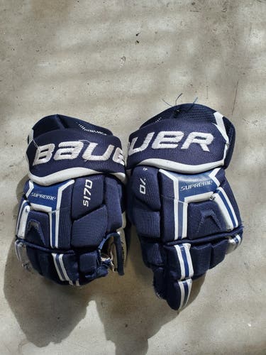 Blue Used Junior Bauer Supreme S170 Gloves 12"