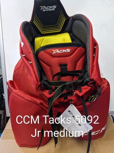 Red Junior New Medium CCM Tacks 5092 Hockey Pants