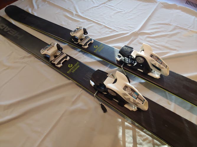 Used Unisex 2015 HEAD Powder Kore Skis With Bindings Max Din 13