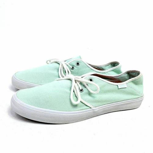Vans Womens 10 Shoes Canvas Mint Green Skate Sneakers 41 EU Boat Shoe Low Top