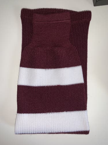 Used 27” Maroon And White Hockey Socks