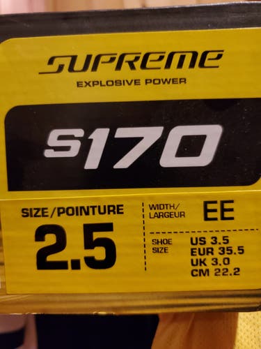 Junior Used Bauer Supreme S170 Hockey Skates Size 2.5 EE