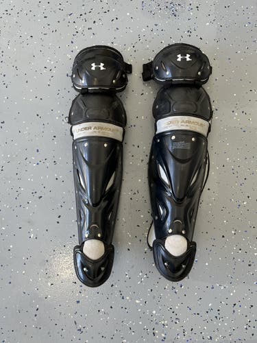 Black Intermediate Under Armour Catcher's Leg Guard