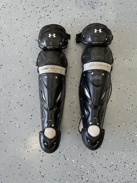 Black Intermediate Under Armour Catcher's Leg Guard