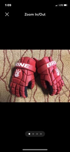 Red brine king lacrosse gloves size 12