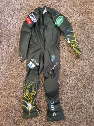 US Ski Team Unisex New Large padded Spyder Ski Suit FIS Legal