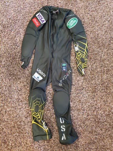US Ski Team Barely Unisex Used Padded Large Spyder Ski Suit FIS Legal