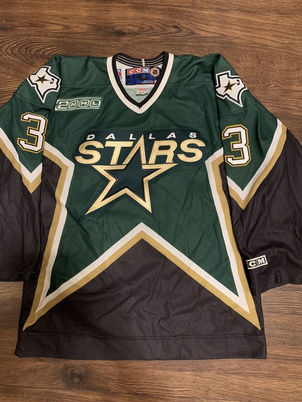 Dallas Stars Reebok Ice Hockey CCM Home Jersey All Star NHL Green VINTAGE