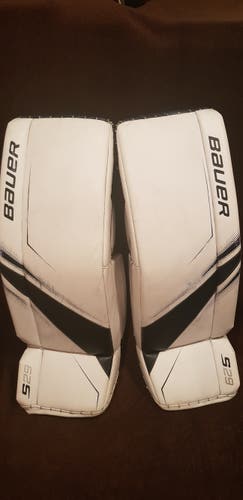 White Used Senior 34" Bauer Supreme S29 Goalie Leg Pads