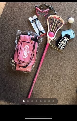 Pink / white lacrosse girls equipment