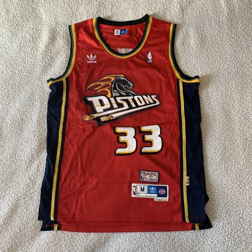 Detroit Pistons Jersey Grant Hill Adidas Throwback 90's Medium NBA Basketball