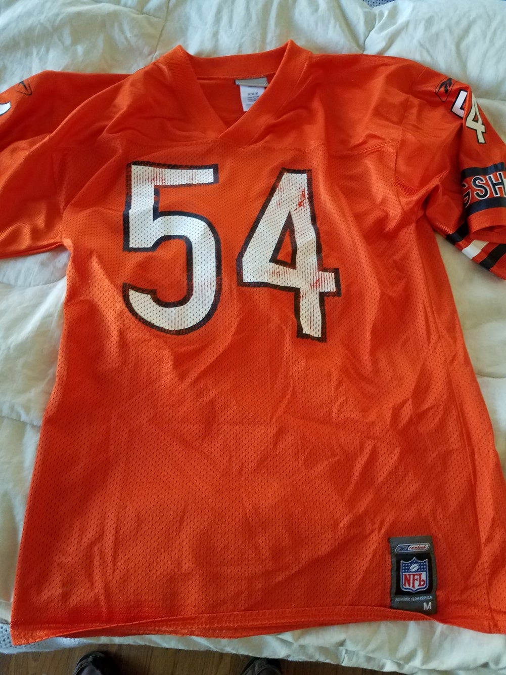 Chicago Bears 54 Brian Urlacher Rebok Orange Jersey Size M