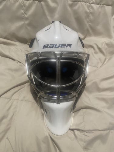 Pro Stock Bauer NME8 Goalie Mask Fit 2 White