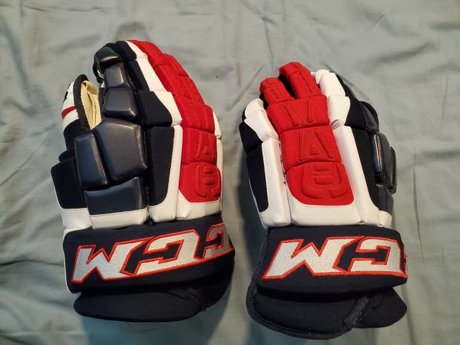 Red White and Blue New Senior CCM HGCLCH Gloves 15"