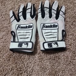 White Used XL Franklin Batting Gloves