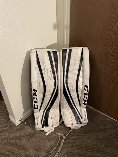 White Senior 33" CCM Premier R1.5 Goalie Leg Pads