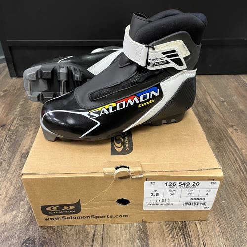 Size 4.0 (36 EUR) New Salomon Combi Junior Pilot Cross Country Ski Boots