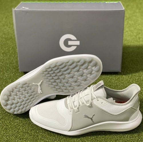 PUMA Men's Ignite Fasten8 Golf Shoes White/Gray Choose Your Size New in Box