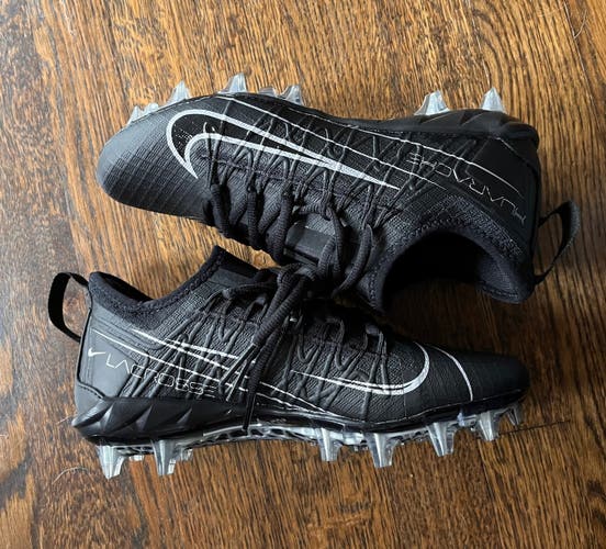 Brand New Nike Black Unisex Molded Cleats Low Cut Huarache Lax Lacrosse 5.5 5.5Y