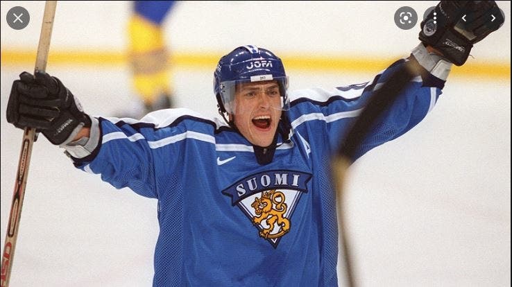 Team Finland 1998 Olympics Suomi  Jersey Blue Adult Men's Used XXL Nike Jersey