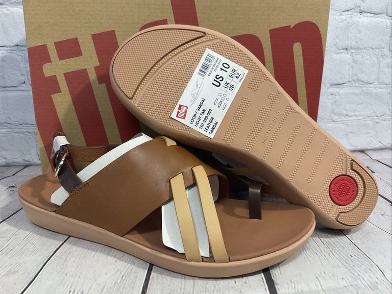 FitFlop Womens Dotted-Snake Back Strap Sandal Bronze Size 10 New With Box | SidelineSwap